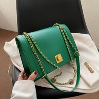 Women's Medium All Seasons Pu Leather Solid Color Classic Style Square Zipper Shoulder Bag main image 1