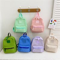 Anti-theft Color Block Solid Color Daily Kids Backpack main image 1