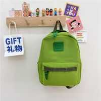 Anti-theft Color Block Solid Color Daily Kids Backpack sku image 1