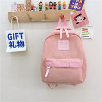 Anti-theft Color Block Solid Color Daily Kids Backpack sku image 5