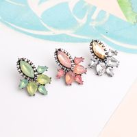 1 Pair Elegant Classical Vintage Style Leaves Plating Inlay Alloy Rhinestones Glass Gold Plated Drop Earrings main image 5