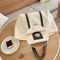 Women's Classic Style Solid Color Canvas Shopping Bags main image 3