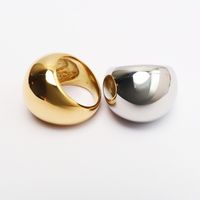 Simple Style Solid Color Titanium Steel Plating Rings main image 6