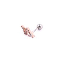 1 Piece Casual Snake Inlay Stainless Steel Copper Artificial Gemstones Ear Studs sku image 7