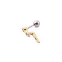 1 Piece Casual Snake Inlay Stainless Steel Copper Artificial Gemstones Ear Studs sku image 5
