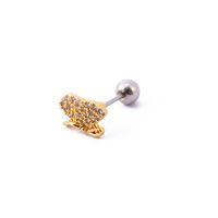 1 Piece Casual Snake Inlay Stainless Steel Copper Artificial Gemstones Ear Studs sku image 14
