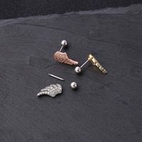 1 Piece Casual Snake Inlay Stainless Steel Copper Artificial Gemstones Ear Studs main image 3