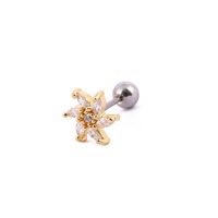 1 Piece Casual Snake Inlay Stainless Steel Copper Artificial Gemstones Ear Studs sku image 17
