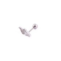 1 Piece Casual Snake Inlay Stainless Steel Copper Artificial Gemstones Ear Studs sku image 9