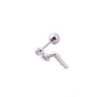 1 Piece Casual Snake Inlay Stainless Steel Copper Artificial Gemstones Ear Studs sku image 6