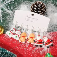 1 Pair Cartoon Style Christmas House Christmas Tree Santa Claus Stoving Varnish Arylic Drop Earrings sku image 3