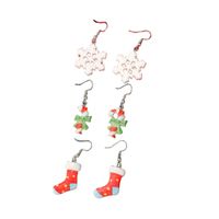 1 Pair Cartoon Style Christmas House Christmas Tree Santa Claus Stoving Varnish Arylic Drop Earrings main image 4