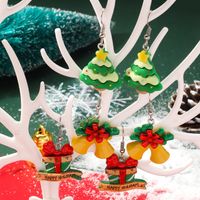1 Pair Cartoon Style Christmas House Christmas Tree Santa Claus Stoving Varnish Arylic Drop Earrings main image 1