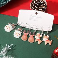 1 Pair Cartoon Style Christmas House Christmas Tree Santa Claus Stoving Varnish Arylic Drop Earrings sku image 2