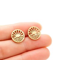 1 Pair Simple Style Flower Plating Stainless Steel Ear Studs main image 3