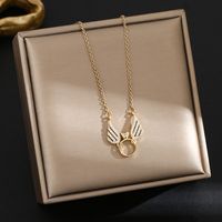 Titanium Steel Simple Style Plating Inlay Heart Shape Flower Zircon Pendant Necklace sku image 88