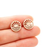 1 Pair Simple Style Flower Plating Stainless Steel Ear Studs main image 4