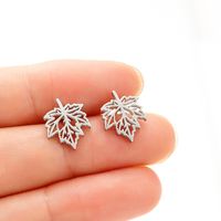 1 Pair Simple Style Flower Plating Stainless Steel Ear Studs sku image 3