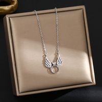 Titanium Steel Simple Style Plating Inlay Heart Shape Flower Zircon Pendant Necklace sku image 89