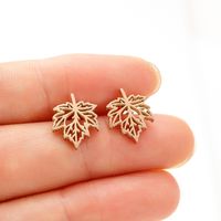 1 Pair Simple Style Flower Plating Stainless Steel Ear Studs sku image 14