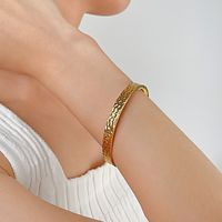 French Style Simple Style Irregular Stainless Steel No Inlay Bangle In Bulk main image 3