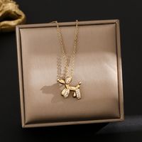 Titanium Steel Simple Style Plating Inlay Heart Shape Flower Zircon Pendant Necklace sku image 31