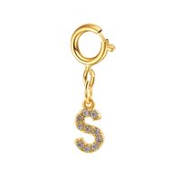 Basic Letter Stainless Steel Copper Zircon Pendant Necklace In Bulk sku image 18