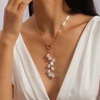 Elegant Solid Color Artificial Pearl Zinc Alloy Women's Pendant Necklace main image 6