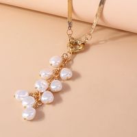 Elegant Solid Color Artificial Pearl Zinc Alloy Women's Pendant Necklace main image 5