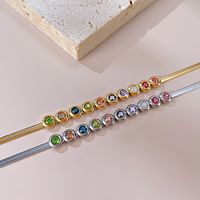 Vintage Style French Style Colorful Stainless Steel Zircon Bracelets In Bulk main image 2