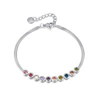 Vintage Style French Style Colorful Stainless Steel Zircon Bracelets In Bulk sku image 1