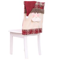 Christmas Cute Santa Claus Snowman Cloth Festival Chair Cover sku image 1