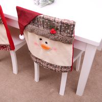 Christmas Cute Santa Claus Snowman Cloth Festival Chair Cover main image 4
