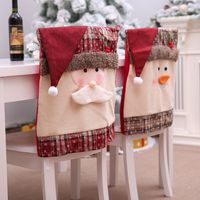 Christmas Cute Santa Claus Snowman Cloth Festival Chair Cover main image 5