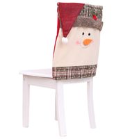 Christmas Cute Santa Claus Snowman Cloth Festival Chair Cover sku image 2