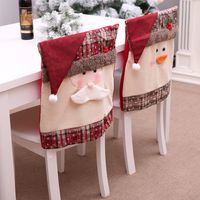 Christmas Cute Santa Claus Snowman Cloth Festival Chair Cover main image 1