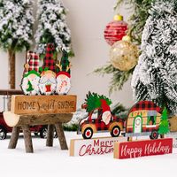 Christmas Cute Santa Claus House Car Wood Party Festival Ornaments main image 3