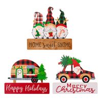 Christmas Cute Santa Claus House Car Wood Party Festival Ornaments main image 5