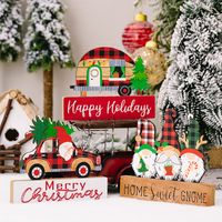 Christmas Cute Santa Claus House Car Wood Party Festival Ornaments main image 6