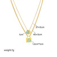 Retro Skull Titanium Steel Plating 18k Gold Plated Double Layer Necklaces main image 4