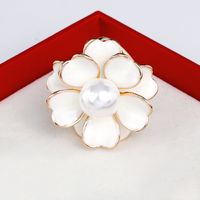 Sweet Simple Style Floral Stainless Steel Plating Inlay Pearl Women's Scarf Ring 1 Piece main image 1