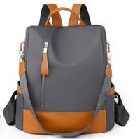 Waterproof Anti-theft Color Block Casual Travel Women's Backpack sku image 3