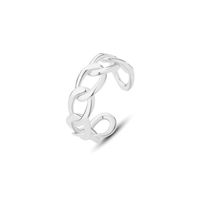 Shiny Solid Color Sterling Silver Plating Open Rings sku image 2