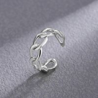 Shiny Solid Color Sterling Silver Plating Open Rings main image 1