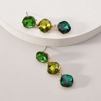 1 Pair Elegant Retro Geometric Inlay Alloy Rhinestones Drop Earrings sku image 3