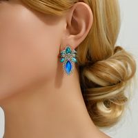 Wholesale Jewelry Elegant Classical Shiny Flower Alloy Artificial Crystal Inlay Ear Studs main image 3