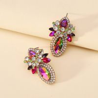 Wholesale Jewelry Elegant Classical Shiny Flower Alloy Artificial Crystal Inlay Ear Studs main image 9