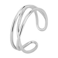 Shiny Solid Color Sterling Silver Plating Open Rings sku image 2