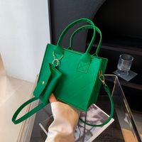 Women's All Seasons Pu Leather Solid Color Vintage Style Square Zipper Handbag main image 3