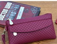 Women's Small All Seasons Pu Leather Solid Color Classic Style Square Zipper Clutch Bag sku image 1